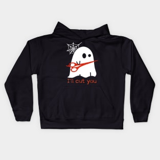 Halloween ghost i'll cut you shirt boo i will Kids Hoodie